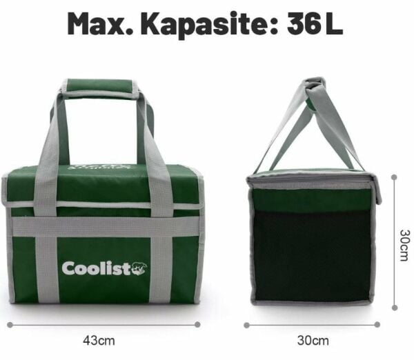 COOLIST CL36 Katlanır Termos Çanta 36 Litre (Yeşil)