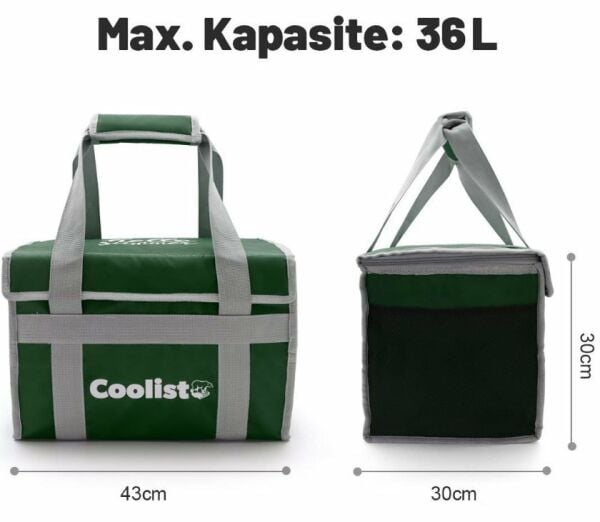 COOLIST CL36 Katlanır Termos Çanta 36 Litre (Yeşil)