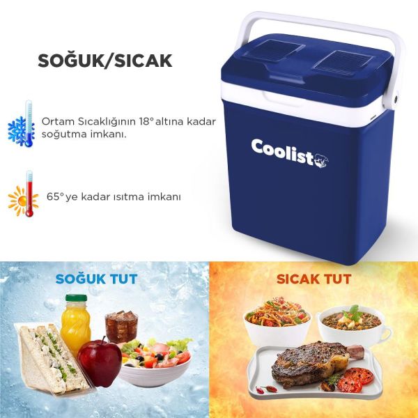 COOLIST CLT18 Sıcak-Soğuk Oto Buzdolabı 18 Litre 12/220 Volt