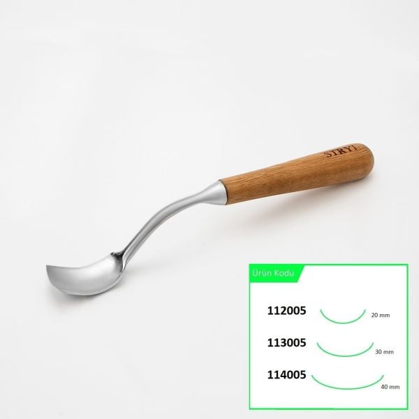 STRYI 113005 Uzun Bükülmüş Derin Oluklu Kuksa ve Kaşık Oyma Iskarpelası 30 mm