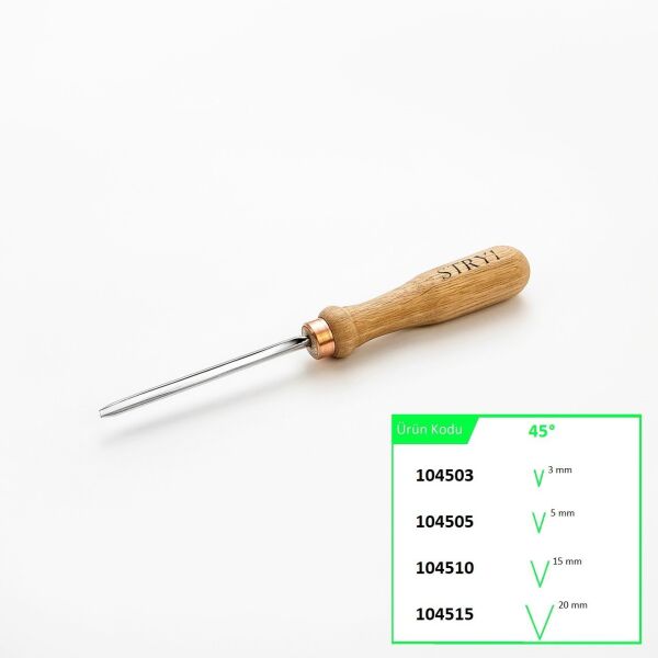 STRYI 104503 V Ağız 45 Derece Ahşap Oyma Iskarpelası 3 mm
