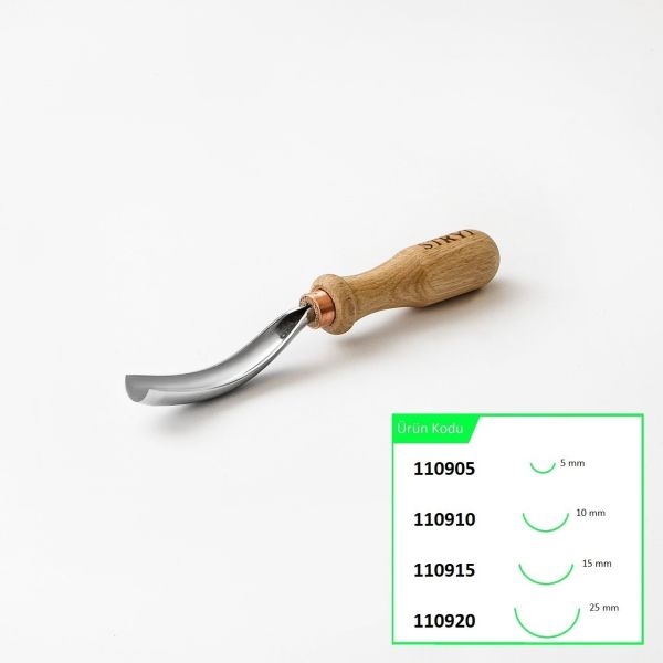 STRYI 110920 Bükülmüş Derin Oluklu Ahşap Oyma Iskarpelası 20 mm