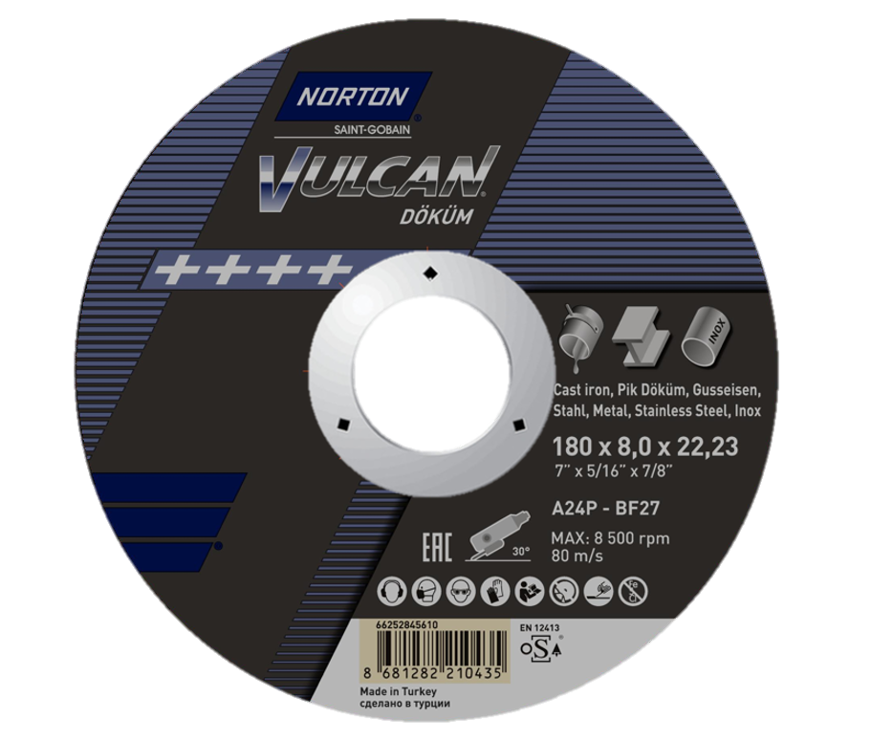 NORTON Vulcan 180x8.0 mm Döküm Taşlama Taşı (66252845610)