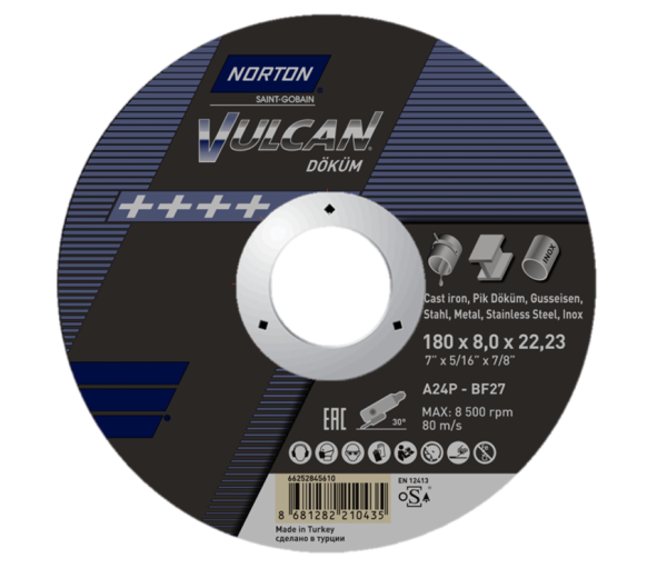 NORTON Vulcan 180x8.0 mm Döküm Taşlama Taşı (66252845610)