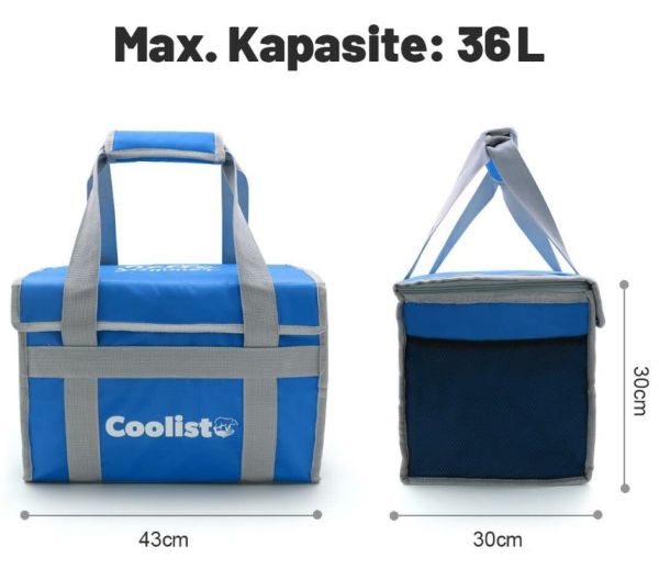 COOLIST CL36 Katlanır Termos Çanta 36 Litre (Mavi)