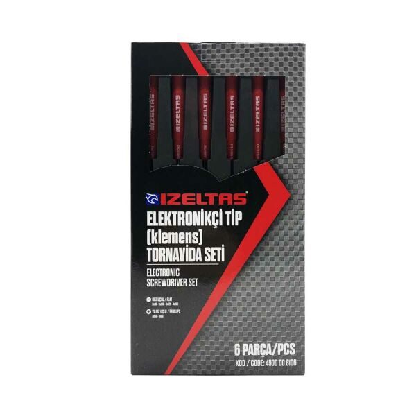 İzeltaş- Elektronikçi Tip Klemens Tornavida Seti 6 Parça