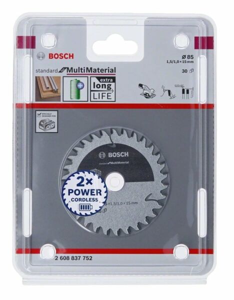 BOSCH 85 mm 30 Diş Multi Material Elmas Daire Testere (Ahşap - Aluminyum için)