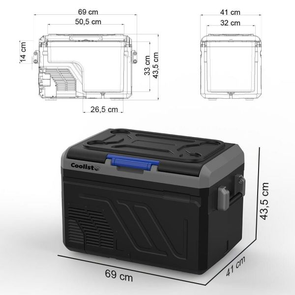 COOLIST CLK40 Kompresörlü Araç Buzdolabı 40 Litre 12/24 Volt