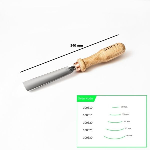 STRYI 100525 Düz Tip Sığ Oluklu Ahşap Oyma Iskarpelası 25 mm