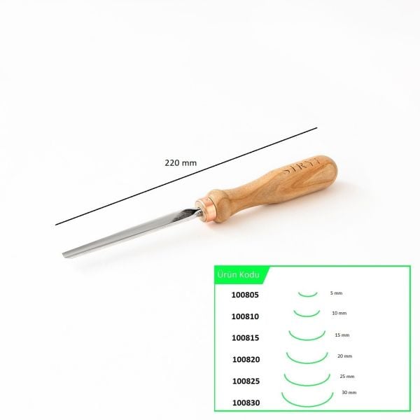 STRYI 100805 Düz Tip Oluklu Ahşap Oyma Iskarpelası 5 mm