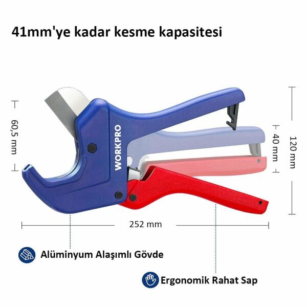 WORKPRO PPRC Plastik Boru Kesme Makası 60.5 mm (WP301007)