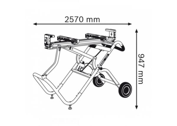 BOSCH GTA 2500 Gönye Kesme İçin Tekerli Çalışma Tezgahı