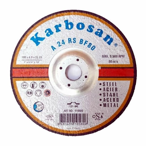 Karbosan Metal Çapak Alma Taşlama 180x8.0x22.23mm - 10lu Paket