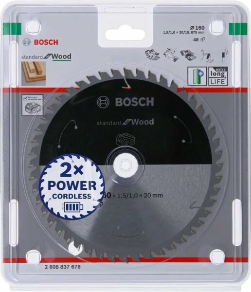 BOSCH 160x20x1,5 mm 48 Diş PRO Wood Ahşap Elmas Daire Testere Bıçağı