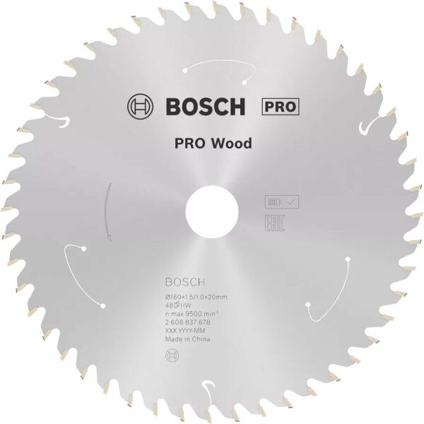 BOSCH 160x20x1,5 mm 48 Diş PRO Wood Ahşap Elmas Daire Testere Bıçağı