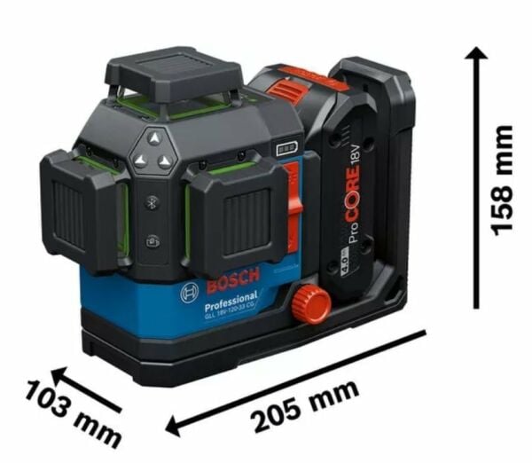 BOSCH GLL 18V-120-33 CG Akülü Yeşil Lazer Terazi 3x360 Derece (Akü ve Şarj Aleti Hariç)
