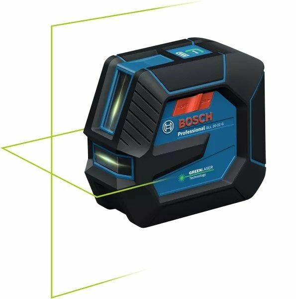 BOSCH GLL 20-22 G Akülü Yeşil Lazer Terazi Mıknatıs Aparatlı Çapraz Çizgili