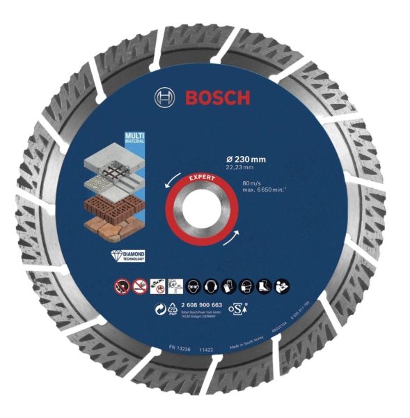 BOSCH Expert MultiMeterial Yapı Malzemeleri İçin Elmas Testere 230 mm