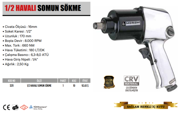 Meşem Havalı Somun Sökme 1/2