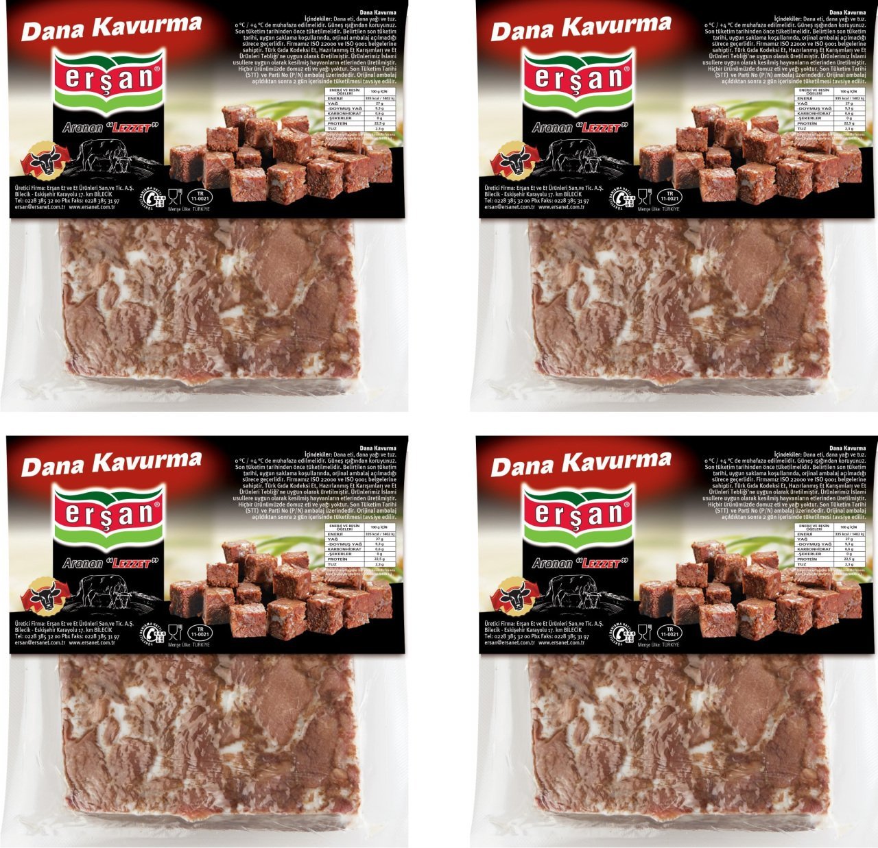 Kare Kavurma 250 Gr X 4 Adet