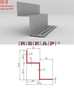 |FG12| Fuga Profil 3 metre/ 50 adet (25mm Basamak Z Fuga) Ral 9016