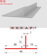 |FG25| Fuga Profil 3 metre/ 50 adet (46mm T) Ral 9016