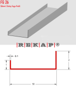 |FG26| Fuga Profil 3 metre/ 50 adet (50mm C) Ral 9016