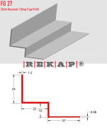 |FG27| Fuga Profil 3 metre/ 50 adet (22mm Basamak Z) Ral 9016