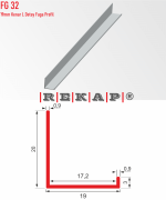 |FG32| Fuga Profil 3 metre/ 50 adet (19mm Kenar L) Ral 9016