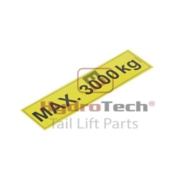 HT3000-Safety Sticker Max. 3000kg HYDROTECH