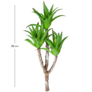 Yapay Sukulent Dal 3 Agave'li Yeşil 38 Cm.