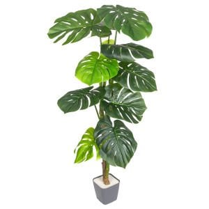 Yapay Ağaç Monstera-Deve Tabanı Gerçek Dokulu Yeşil 120 Cm.