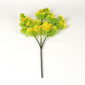 Yapay Çiçekli Bitki Sarı 60 Cm. UV Korumalı - Dış Mekan Uyumlu