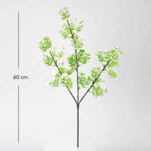 Yapay Çiçekli Bitki Beyaz 60 Cm. UV Korumalı - Dış Mekan Uyumlu