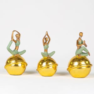 Biblo Yoga Yapan Kadınlar 3'lü Set Dore-Yeşil