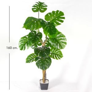 Yapay Ağaç Monstera-Deve Tabanı Gerçek Dokulu 16 Yaprak Yeşil 160 Cm.