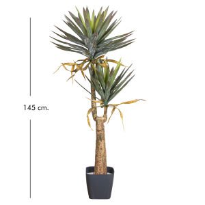 Yapay Avize Çiçeği Bitkisi (Yucca Ağacı) 2 Dallı Yeşil 145 Cm.