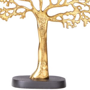 Metal Dekor Ağaç Figürlü Gold-Siyah 38x8x43 Cm.