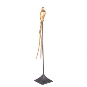 Metal Dekor Kuş Figürlü Obje Gold-Siyah 15x15x76,5 Cm