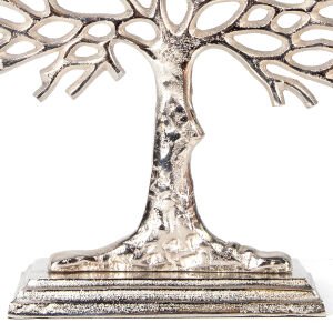Metal Dekor Ağaç Figürlü Gümüş 27x9x33 Cm.