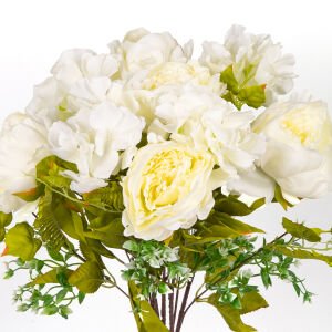 Yapay Çiçek Şakayık 10 Dal Aranjman Buket Beyaz 55 Cm.