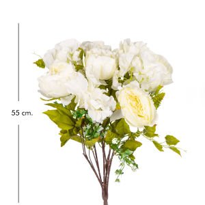 Yapay Çiçek Şakayık 10 Dal Aranjman Buket Beyaz 55 Cm.