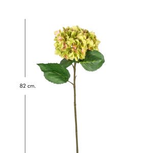 Yapay Çiçek Ortanca Tek Dal Büyük Boy Yeşil-Pembe 82 Cm.