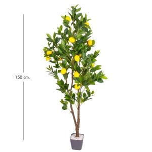 Yapay Limon Ağacı Gerçek Dokulu Sarı-Yeşil 150 Cm.