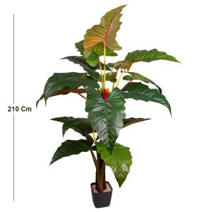 Yapay Alocasia - Fil Kulağı Ağacı 16 Yaprak 230 Cm.