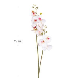 Yapay Orkide Çift Dallı Beyaz /Pembe 92 Cm.