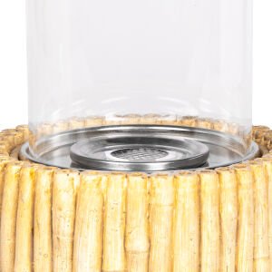 Masaüstü Taşınabilir Bioethanol Bambu Şömine Natural 21x21x26 Cm.