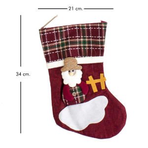 Yılbaşı Dekoratif Çorap 21x34 Cm. Noel Baba Model