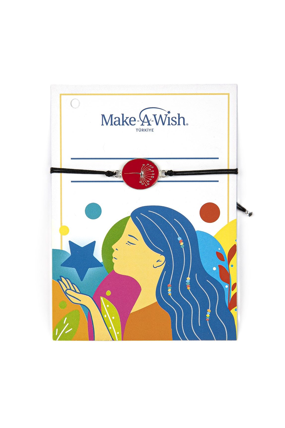 Gümüş Kırmızı Karahindiba Bileklik