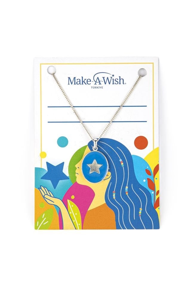 Gümüş Mavi Yıldız Kolye